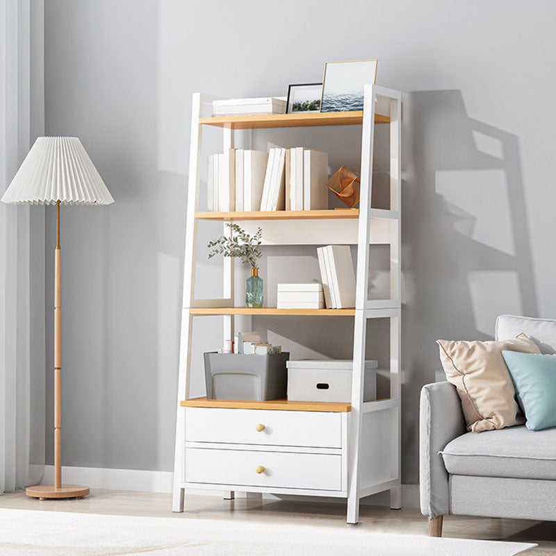Scandinavian Manufactured Wood Bookcase 12-inch Wide Ladder Book Shelf