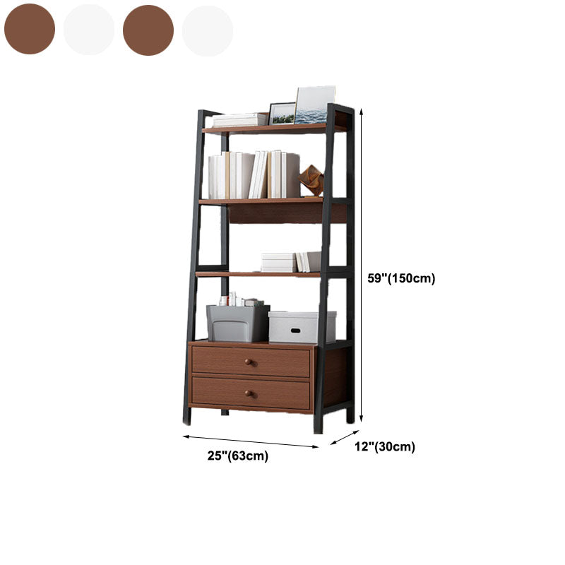 Scandinavian Manufactured Wood Bookcase 12-inch Wide Ladder Book Shelf