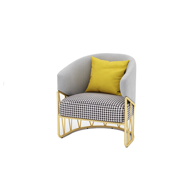 23.62" W x 29.52" H Velvet Tuxedo Arm Sofa Contemporary Standard Sewn Pillow Back Sofa