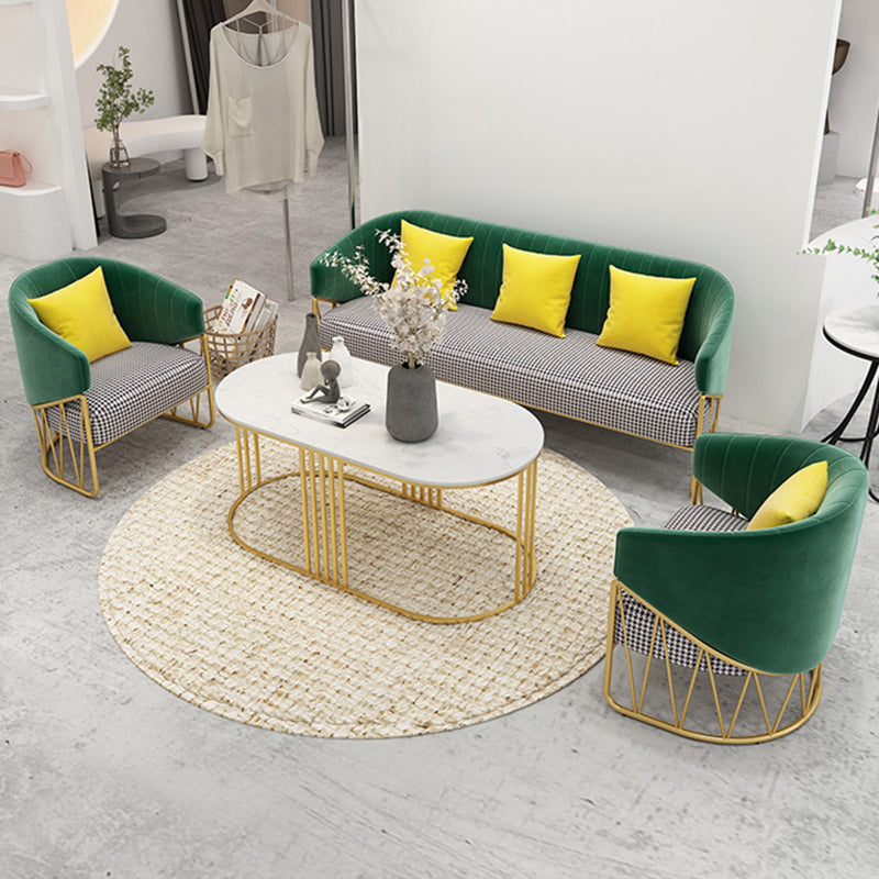 23.62" W x 29.52" H Velvet Tuxedo Arm Sofa Contemporary Standard Sewn Pillow Back Sofa