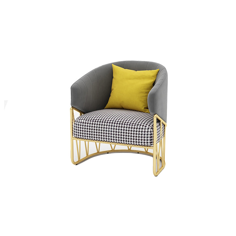 23.62" W x 29.52" H Velvet Tuxedo Arm Sofa Contemporary Standard Sewn Pillow Back Sofa