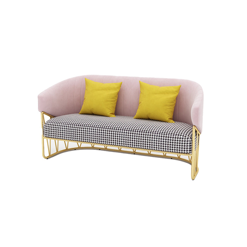 23.62" W x 29.52" H Velvet Tuxedo Arm Sofa Contemporary Standard Sewn Pillow Back Sofa