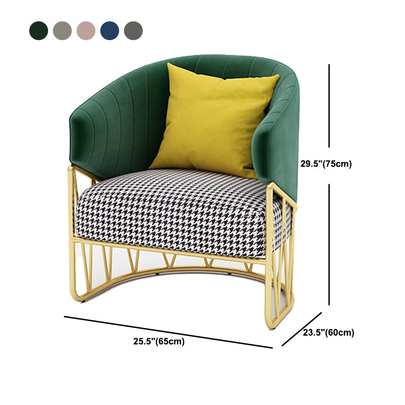 23.62" W x 29.52" H Velvet Tuxedo Arm Sofa Contemporary Standard Sewn Pillow Back Sofa