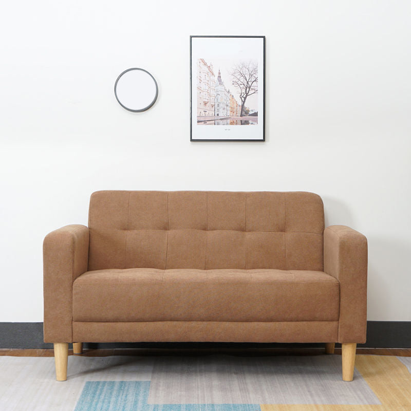 Contemporary Biscuit Back Standard Square Arm Stationary Sofa