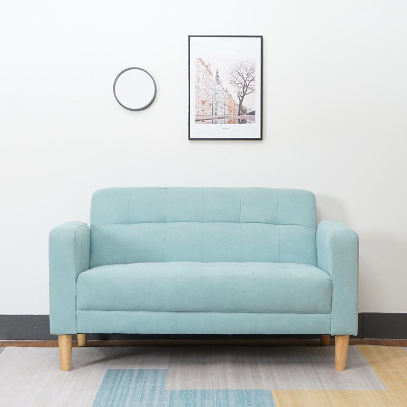 Contemporary Biscuit Back Standard Square Arm Stationary Sofa