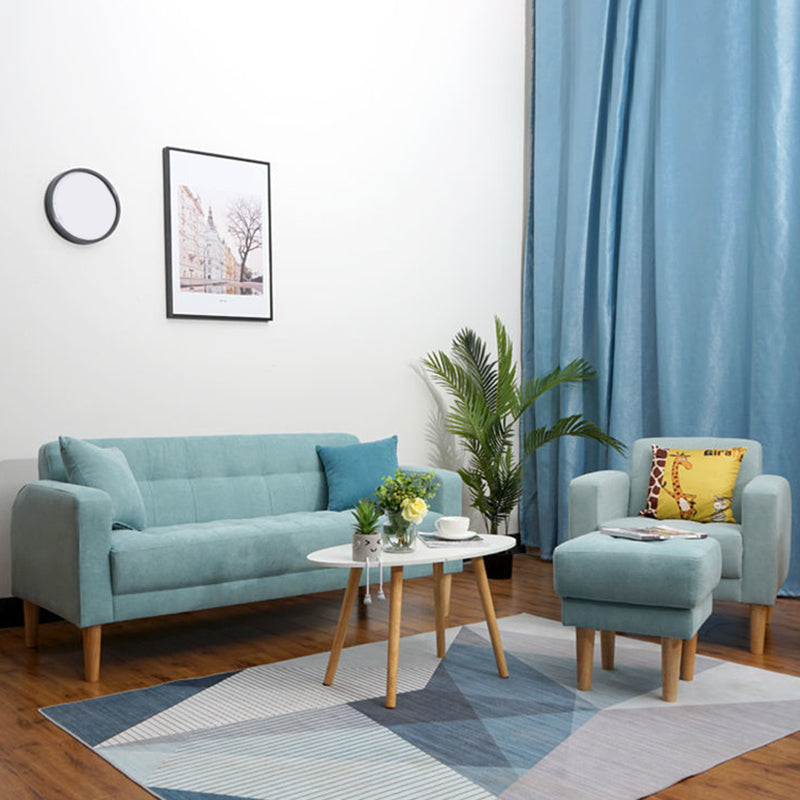 Contemporary Biscuit Back Standard Square Arm Stationary Sofa