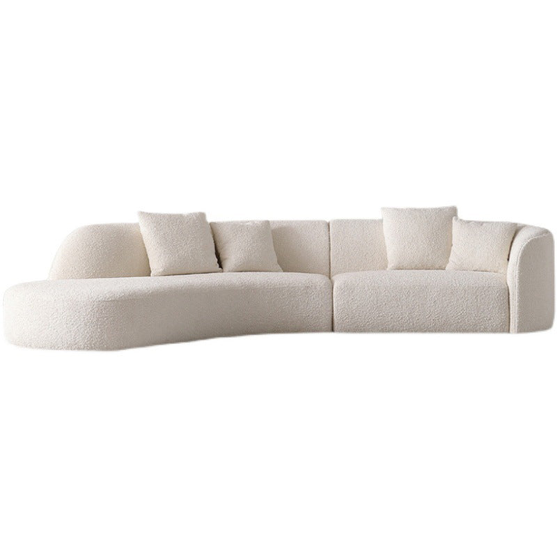 Modern Style Sofa Wind Even Back Armrest Curved Backrest Sponge Cushion Filling Sofa Bed