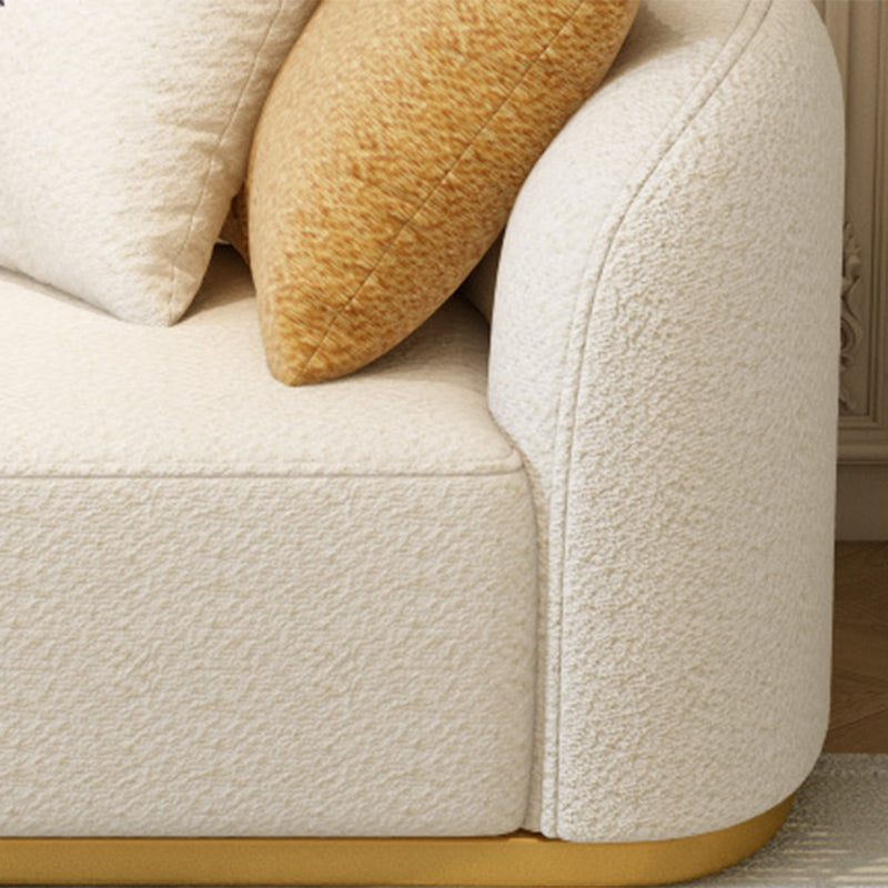 Modern Style Sofa Wind Even Back Armrest Curved Backrest Sponge Cushion Filling Sofa Bed