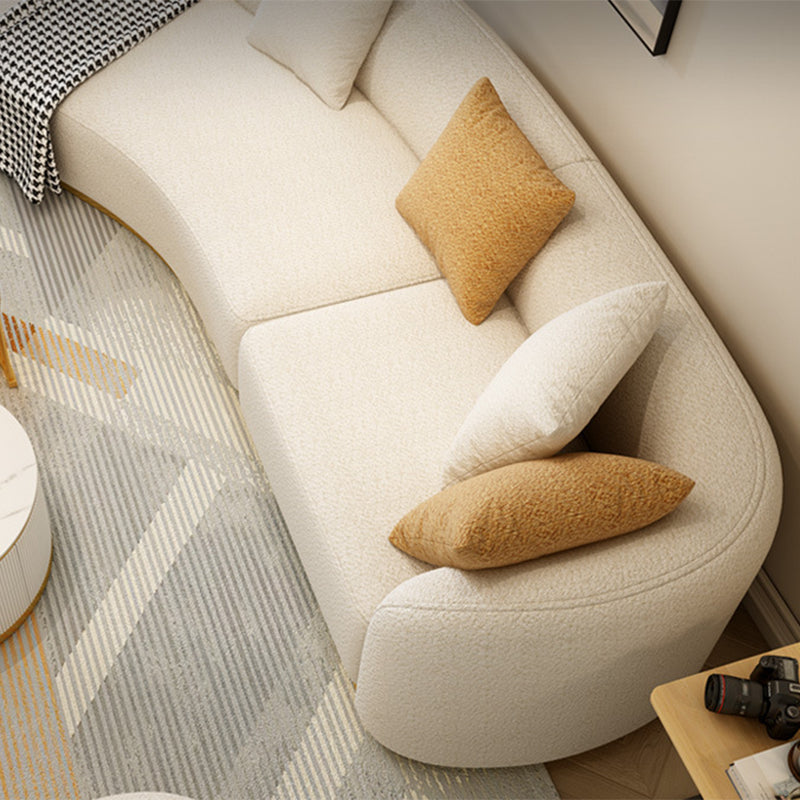 Modern Style Sofa Wind Even Back Armrest Curved Backrest Sponge Cushion Filling Sofa Bed
