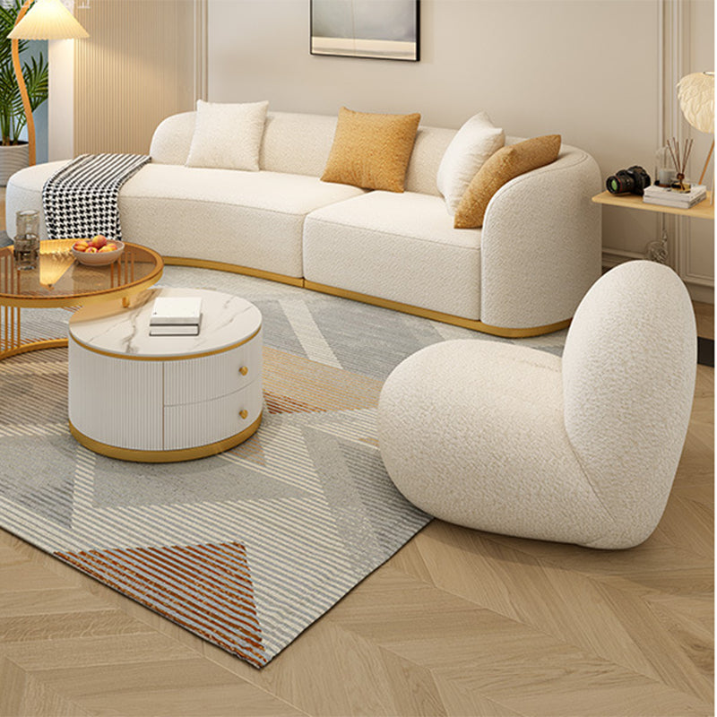 Modern Style Sofa Wind Even Back Armrest Curved Backrest Sponge Cushion Filling Sofa Bed