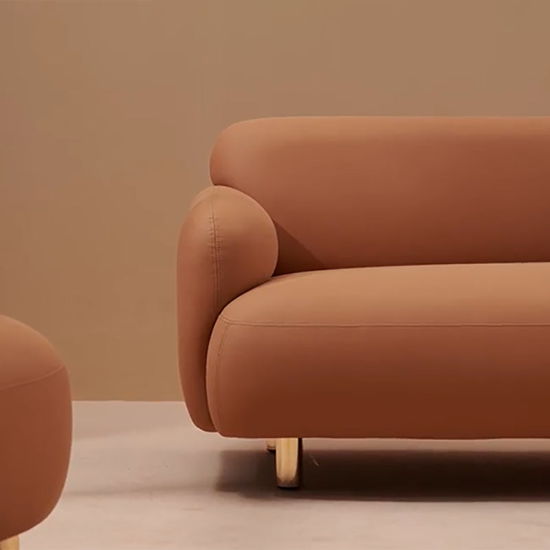 Faux Leather Modern Tight Back Standard Stain Resistant Settee Couch