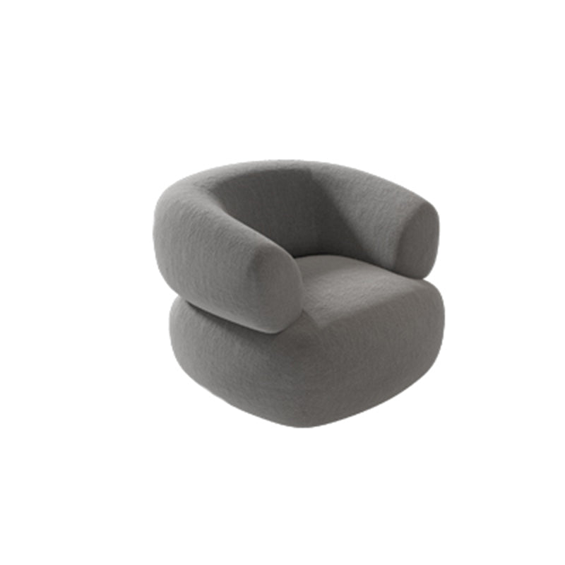 Wool Contemporary Recessed Arm Sofa Curved Sofa for Living Room, Apartment