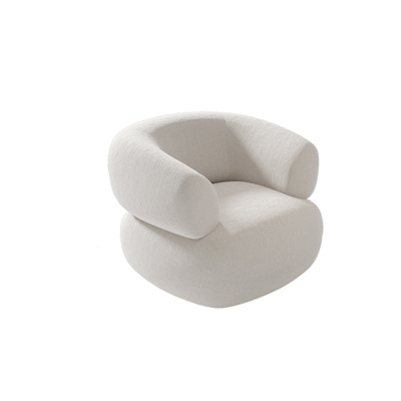 Wool Contemporary Recessed Arm Sofa Curved Sofa for Living Room, Apartment
