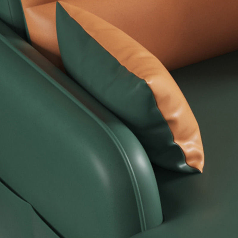 Multicolor Choice Imitation Leather Sofa Bed Embedded Armrest with Pillow Back Sofa