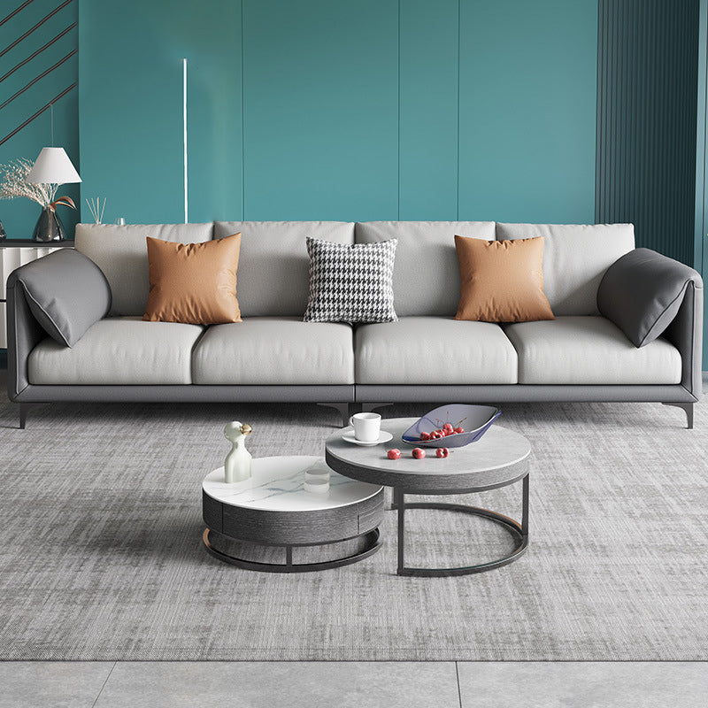 Removable Cushions Sectionals,Pillow Top Arm,33" H Sectionals in Grey