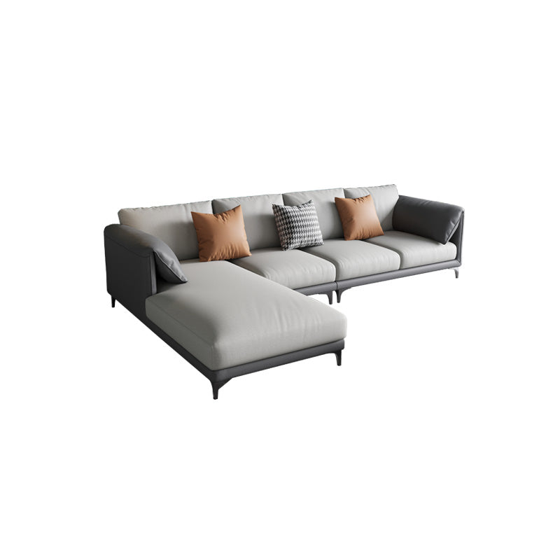 Removable Cushions Sectionals,Pillow Top Arm,33" H Sectionals in Grey