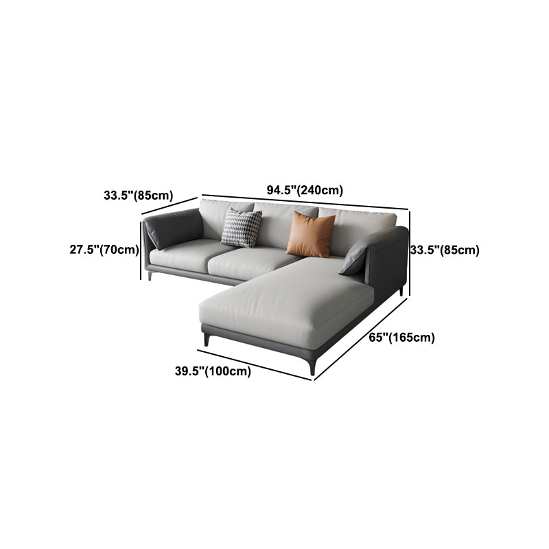 Removable Cushions Sectionals,Pillow Top Arm,33" H Sectionals in Grey
