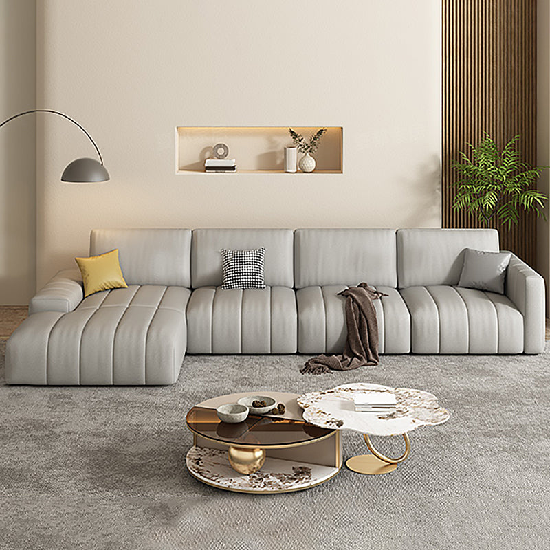 Scandinavian Stain-Resistant for Living Room Square Arm Sofa & Chaise