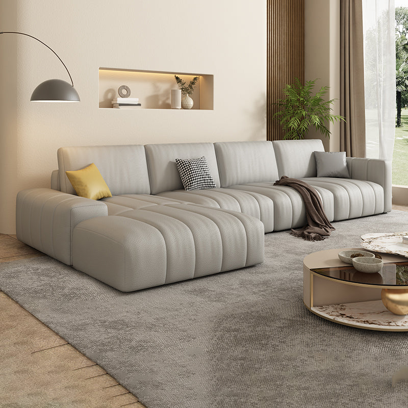 Scandinavian Stain-Resistant for Living Room Square Arm Sofa & Chaise