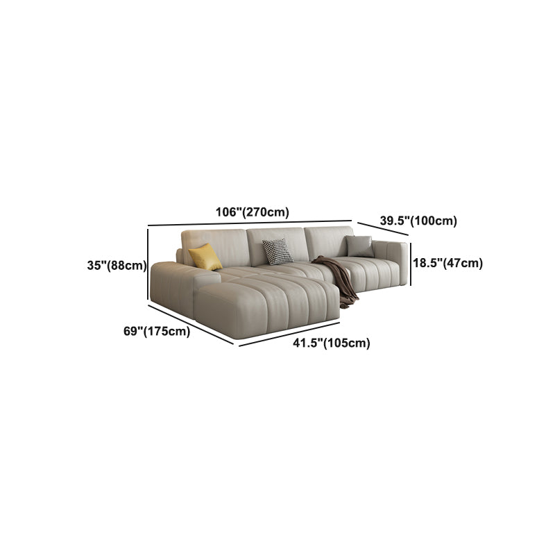Scandinavian Stain-Resistant for Living Room Square Arm Sofa & Chaise