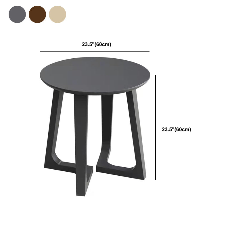 Scandinavian Round Solid Wood Coffee Table 23.6"H Sled Cocktail Table