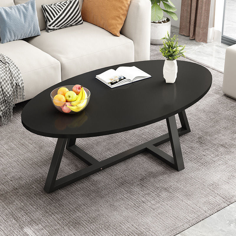 Glass Open Shelf Cocktail Table Oval Minimalist Modern Coffee Table