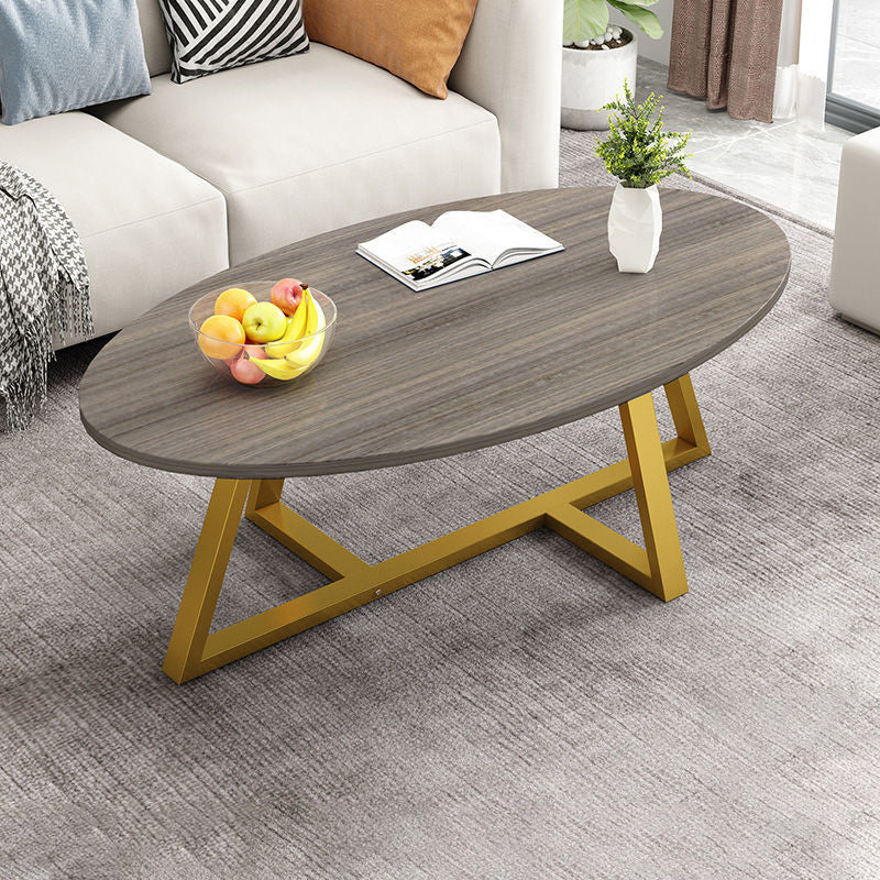 Glass Open Shelf Cocktail Table Oval Minimalist Modern Coffee Table