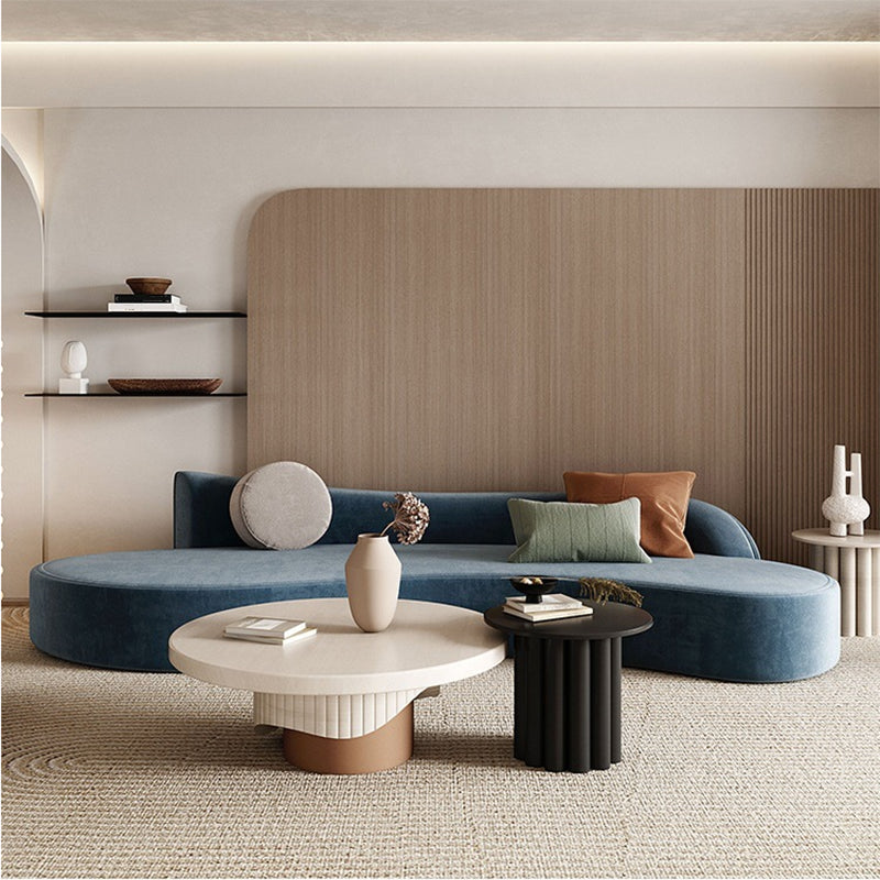 Pedestal Base Design Round Wooden Table Modern Style Coffee Table