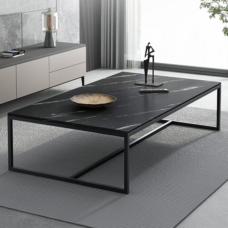 Trestle Type Base Rectangular Slate Table Board Ornate Style Coffee Table