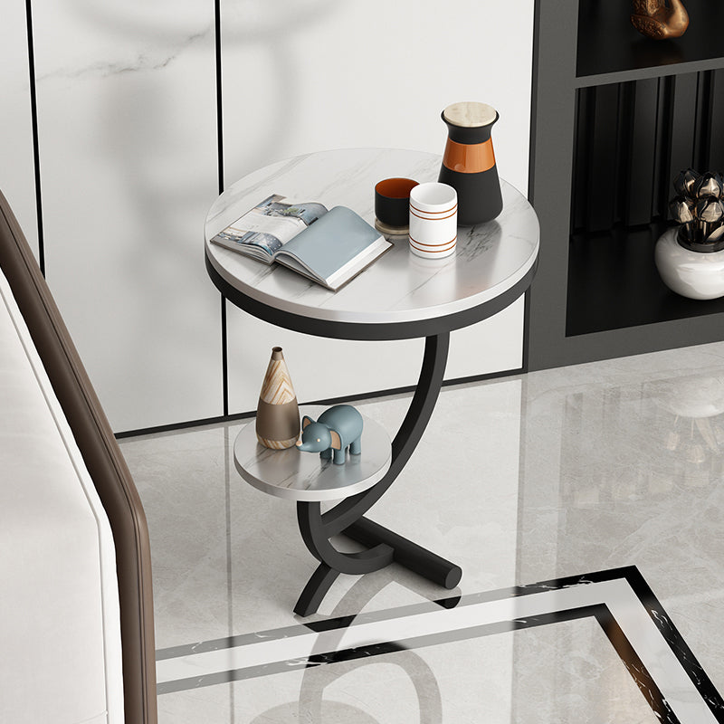 23.6" Tall Modern Style Sofa Side Accent Table Metal Abstract End Table