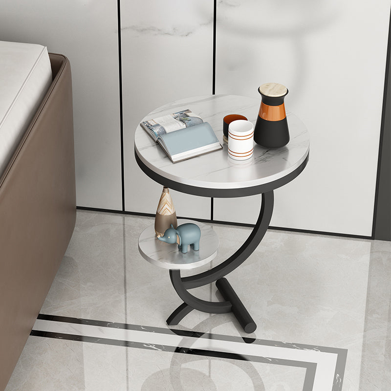 23.6" Tall Modern Style Sofa Side Accent Table Metal Abstract End Table