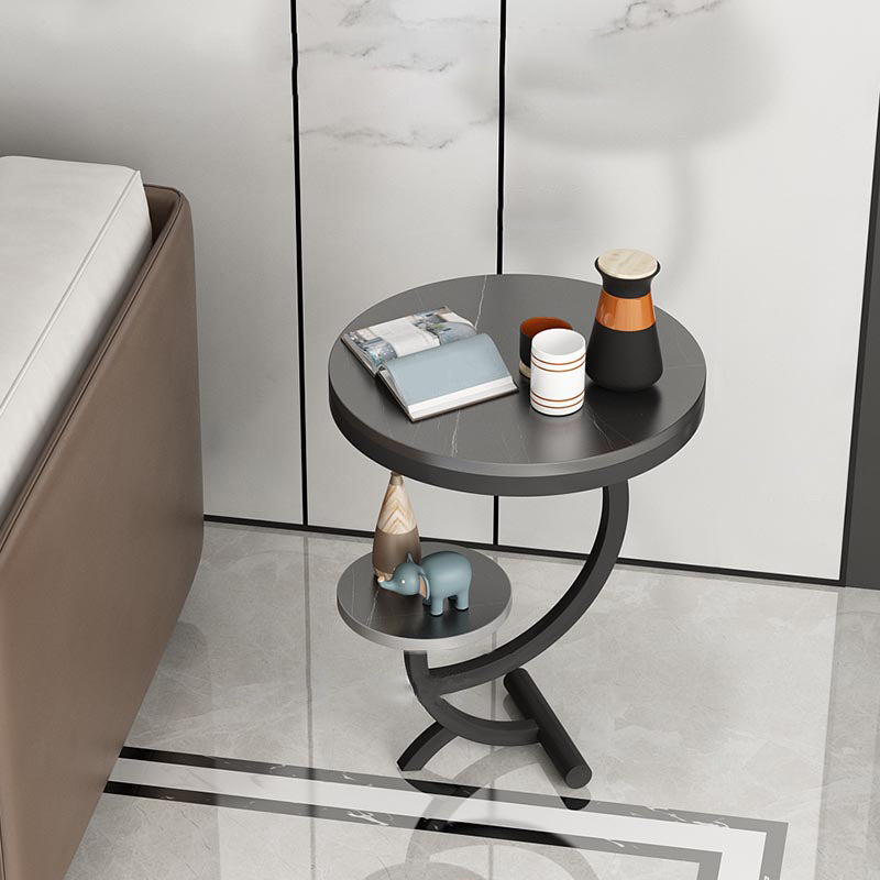 23.6" Tall Modern Style Sofa Side Accent Table Metal Abstract End Table
