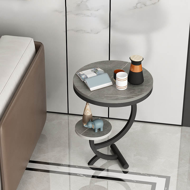 23.6" Tall Modern Style Sofa Side Accent Table Metal Abstract End Table