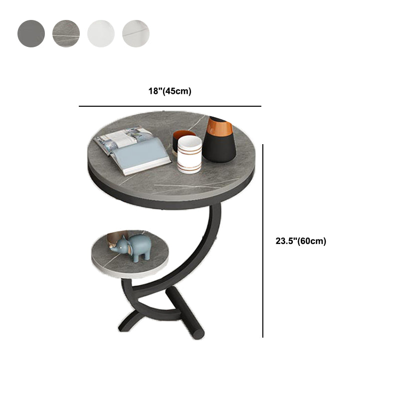 23.6" Tall Modern Style Sofa Side Accent Table Metal Abstract End Table