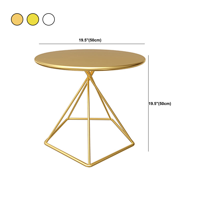 Slate Plate Table Plate Round Metal Frame Base Modern Style Coffee Table