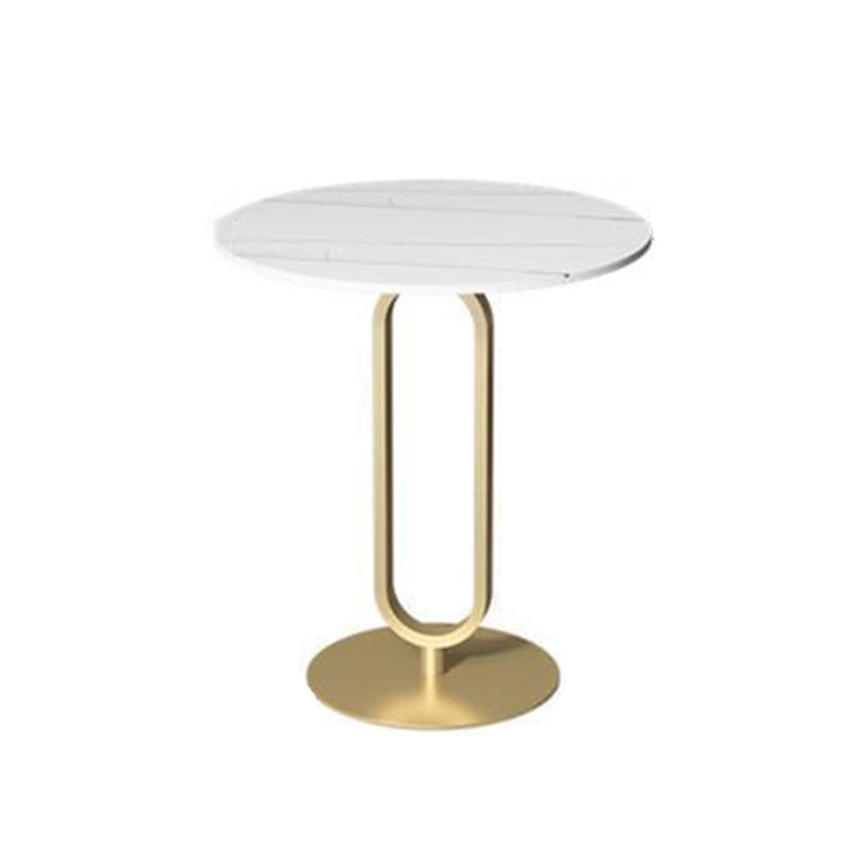 Modern Style Slate Top Metal Base White/black Round Side Table