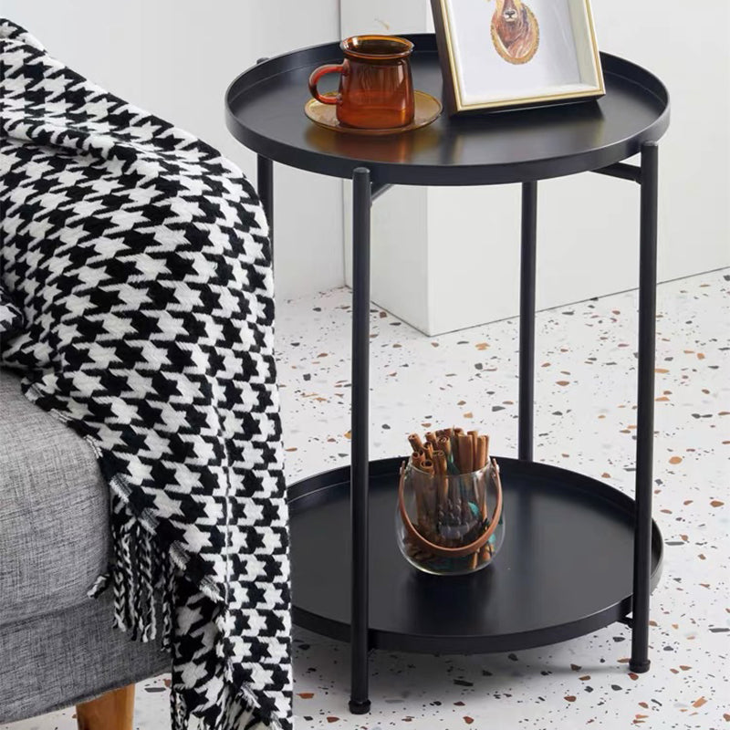 4 Legs Base Design Iron Material Green/white/black/yellow End Table Round Top Side Table