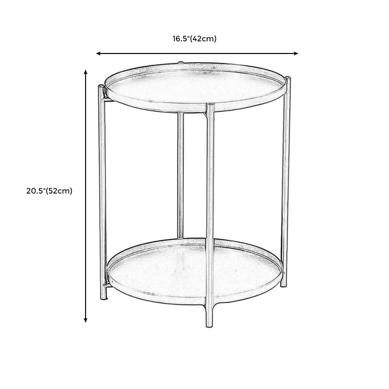 4 Legs Base Design Iron Material Green/white/black/yellow End Table Round Top Side Table