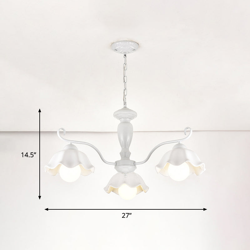 Fleur de la lampe à pendentif blanc en céramique 3/6/8 Lumières Classic Chandelier Lightture pour le salon
