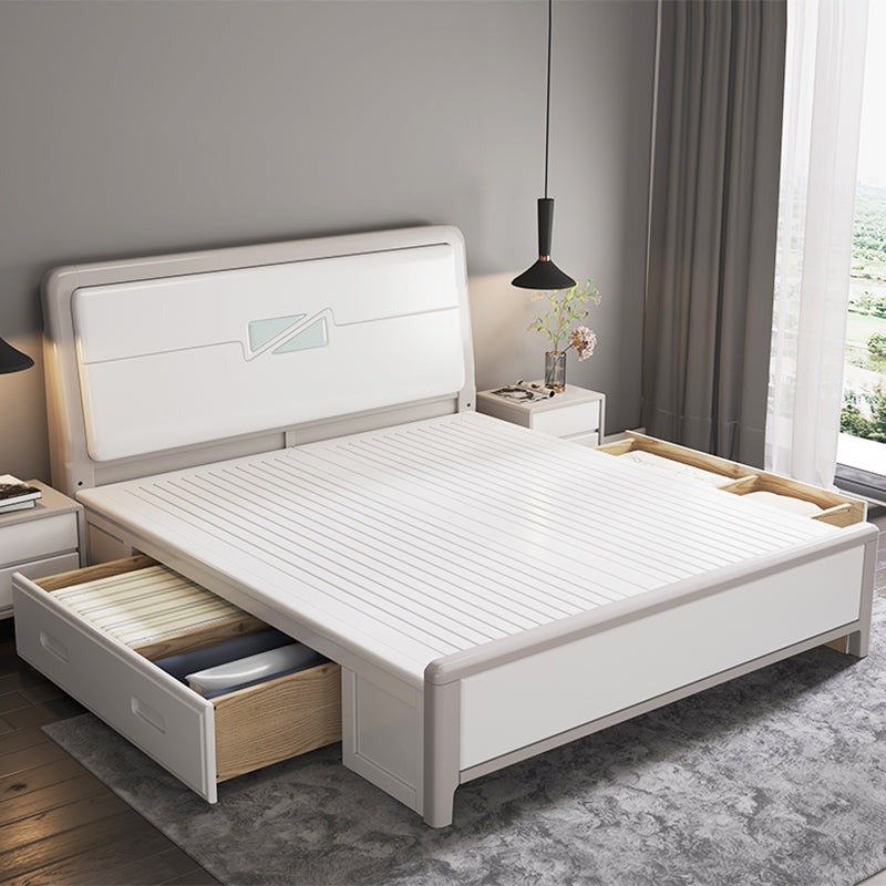 Contemporary Wood Standard Bed with Rectangular Panel Headboard