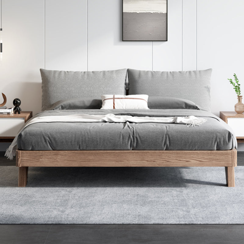Wood Low Profile Upholstered Bed Nordic 35.43-Inch H Bed Frame with Headboard