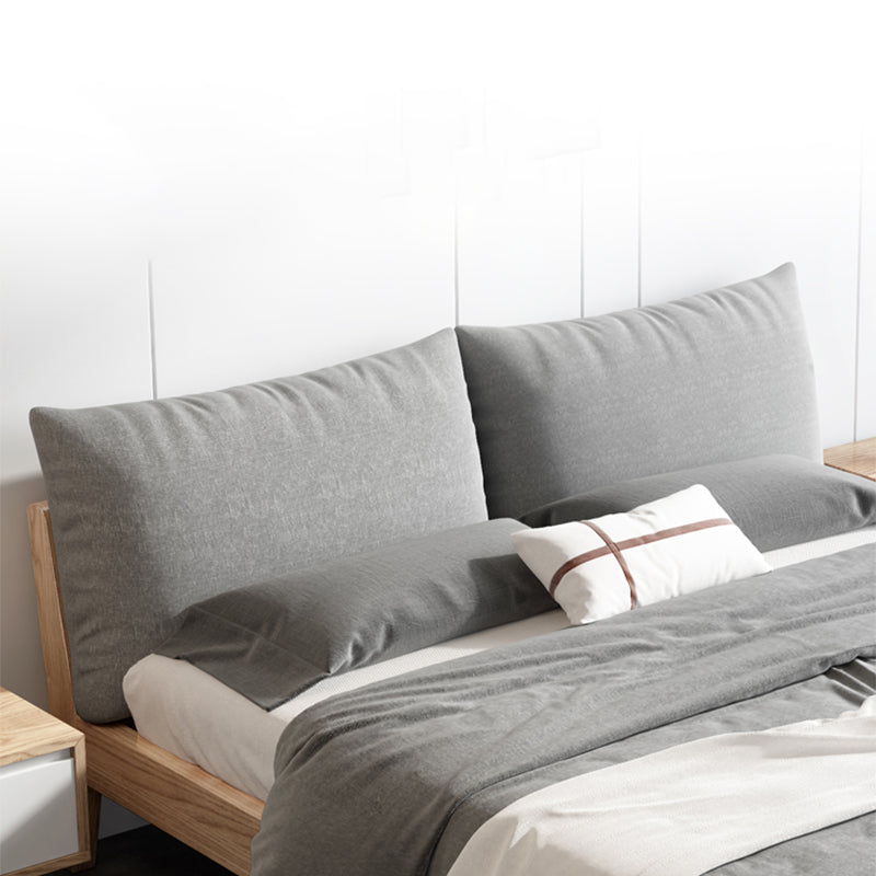 Wood Low Profile Upholstered Bed Nordic 35.43-Inch H Bed Frame with Headboard