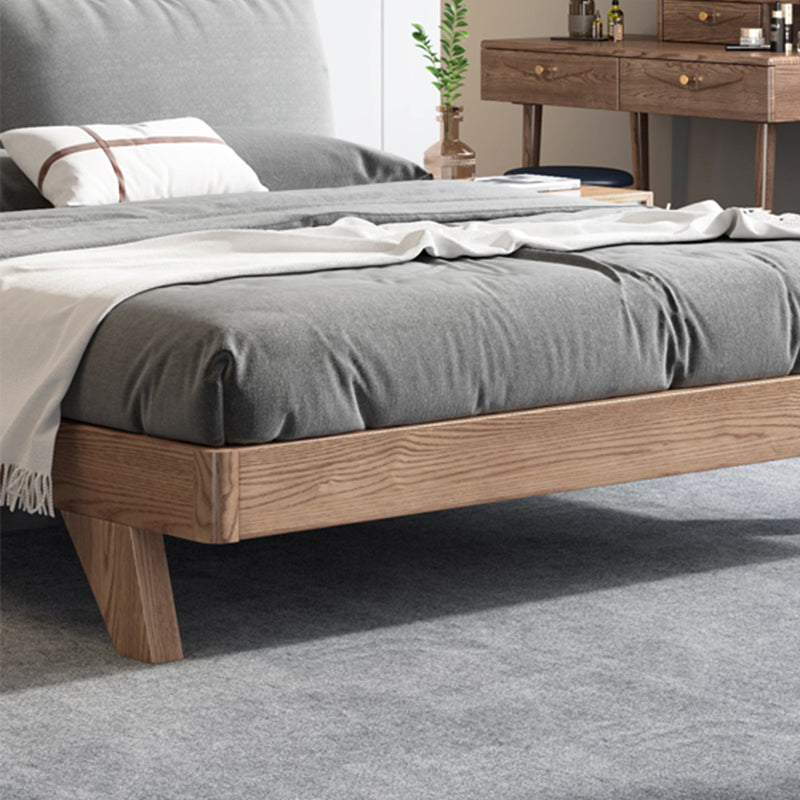 Wood Low Profile Upholstered Bed Nordic 35.43-Inch H Bed Frame with Headboard