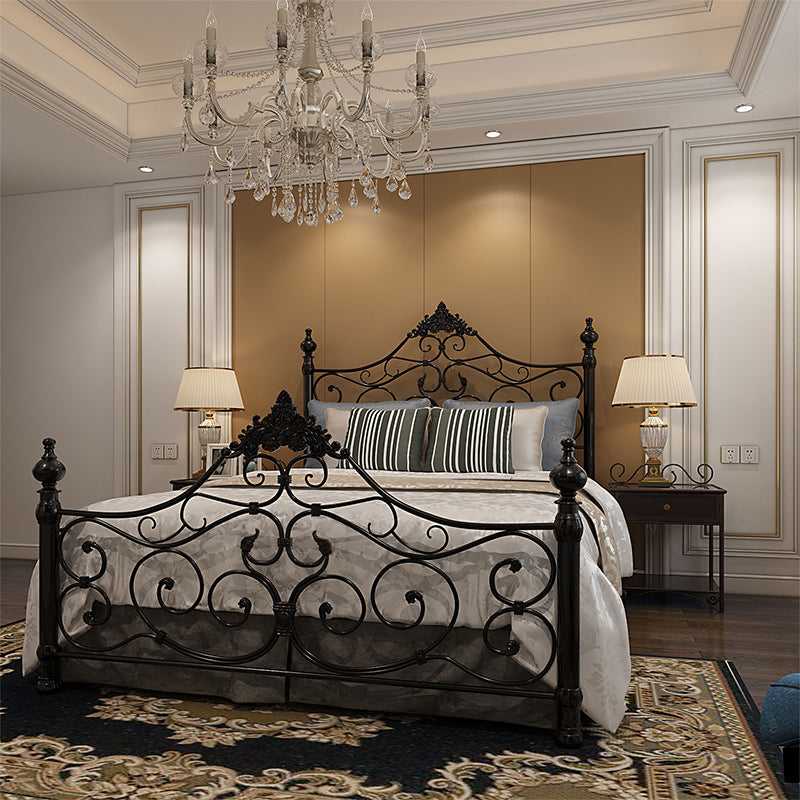 Industrial Antique Metal Bed Frame Wire-Grid Low Profile Open-Frame Bed