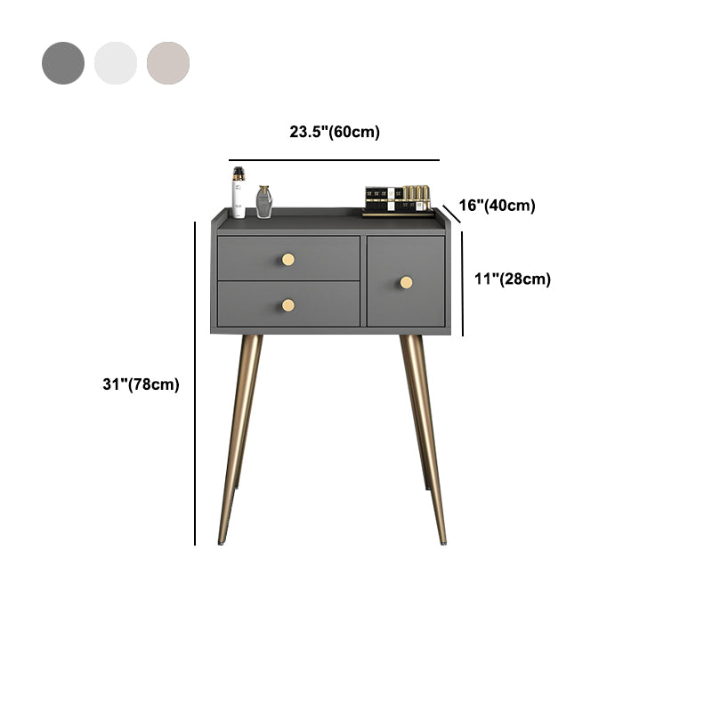 Contemporary Vanity Dressing Table 3 Drawer 30.7" Tall Makeup Vanity Desk Table