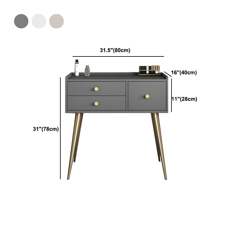Contemporary Vanity Dressing Table 3 Drawer 30.7" Tall Makeup Vanity Desk Table