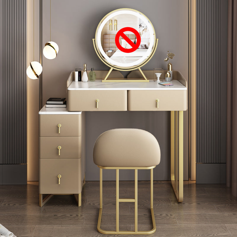 Contemporary Make-up Vanity Solid Wood 4 Drawer Vanity Dressing Table