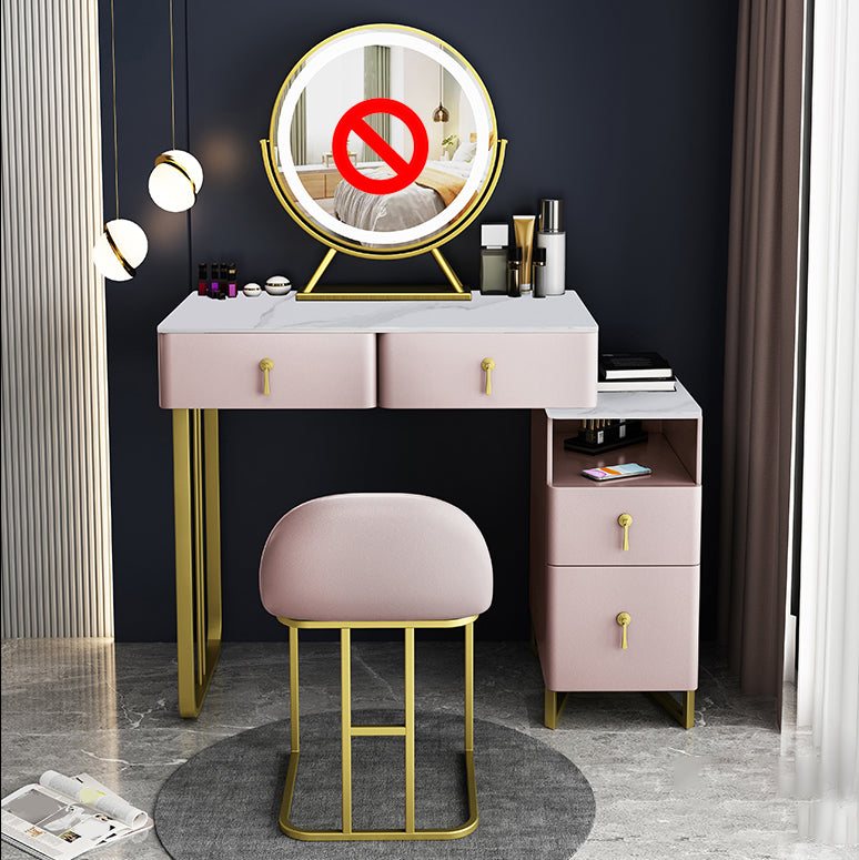 Contemporary Make-up Vanity Solid Wood 4 Drawer Vanity Dressing Table