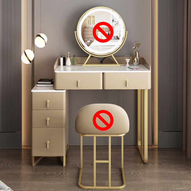 Contemporary Make-up Vanity Solid Wood 4 Drawer Vanity Dressing Table