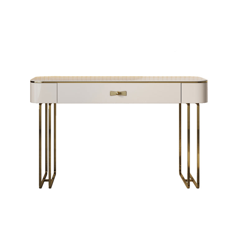 Glam Vanity Dressing Table Set Beige Make-up Vanity with Drawer